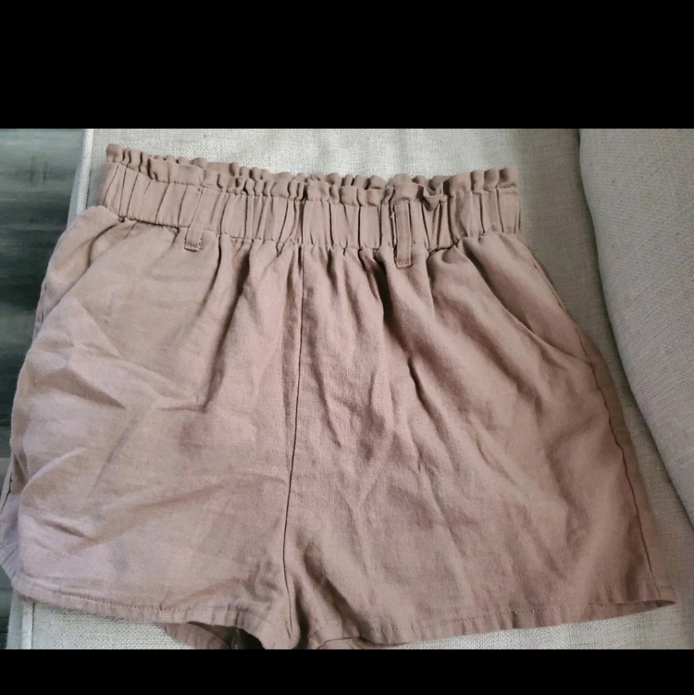 Charlotte Russe High Waist Brown Shorts Size Small Linen Summer Cute